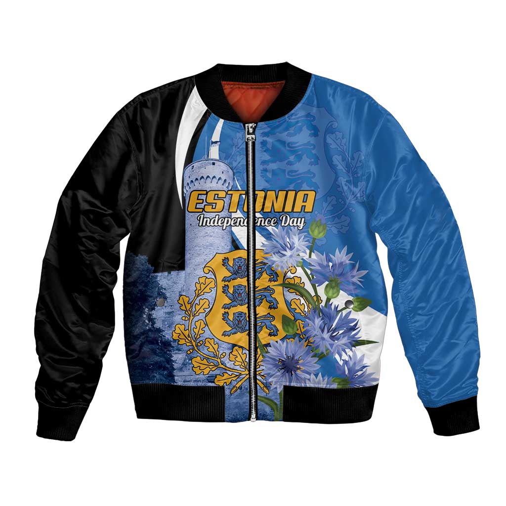Estonia Independence Day Personalized Bomber Jacket Pikk Hermann Tower Estonian Pride