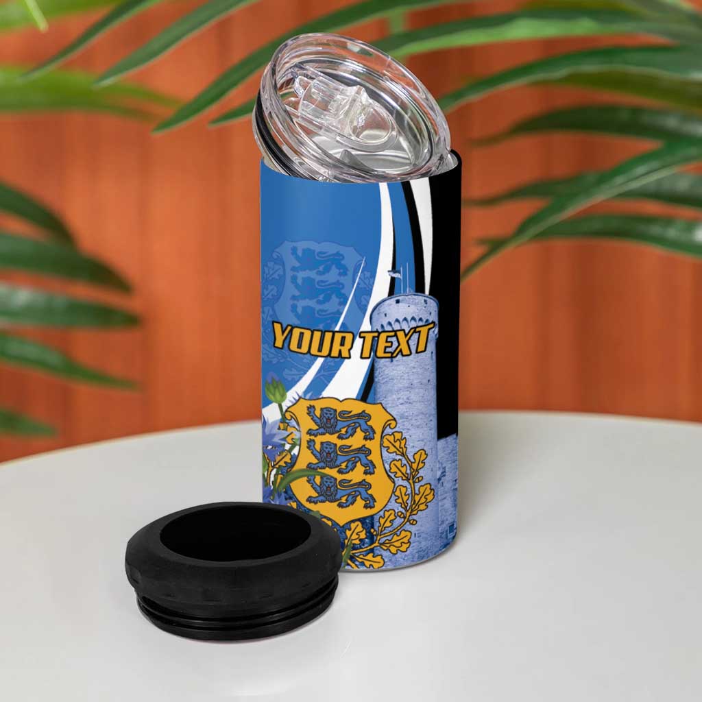 Estonia Independence Day Personalized 4 in 1 Can Cooler Tumbler Pikk Hermann Tower Estonian Pride