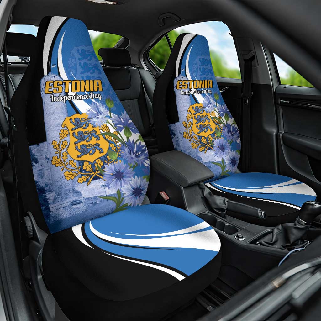 Estonia Independence Day Car Seat Cover Pikk Hermann Tower Estonian Pride