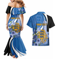 Estonia Independence Day Personalized Couples Matching Mermaid Dress and Hawaiian Shirt Pikk Hermann Tower Estonian Pride