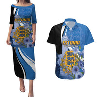 Estonia Independence Day Personalized Couples Matching Puletasi and Hawaiian Shirt Pikk Hermann Tower Estonian Pride