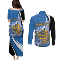 Estonia Independence Day Personalized Couples Matching Puletasi and Long Sleeve Button Shirt Pikk Hermann Tower Estonian Pride