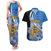 Estonia Independence Day Personalized Couples Matching Tank Maxi Dress and Hawaiian Shirt Pikk Hermann Tower Estonian Pride
