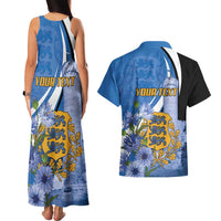 Estonia Independence Day Personalized Couples Matching Tank Maxi Dress and Hawaiian Shirt Pikk Hermann Tower Estonian Pride