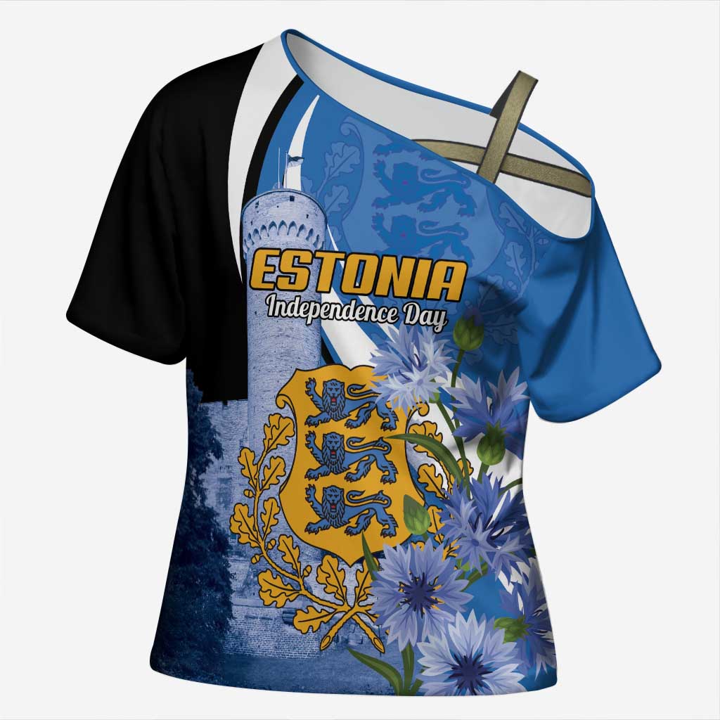 Estonia Independence Day Personalized Cross Shoulder Shirt Pikk Hermann Tower Estonian Pride