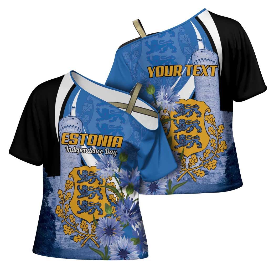Estonia Independence Day Personalized Cross Shoulder Shirt Pikk Hermann Tower Estonian Pride