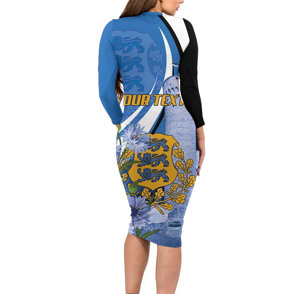Estonia Independence Day Personalized Family Matching Long Sleeve Bodycon Dress and Hawaiian Shirt Pikk Hermann Tower Estonian Pride