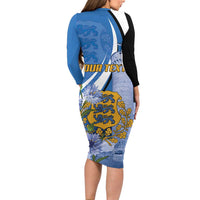 Estonia Independence Day Personalized Family Matching Long Sleeve Bodycon Dress and Hawaiian Shirt Pikk Hermann Tower Estonian Pride