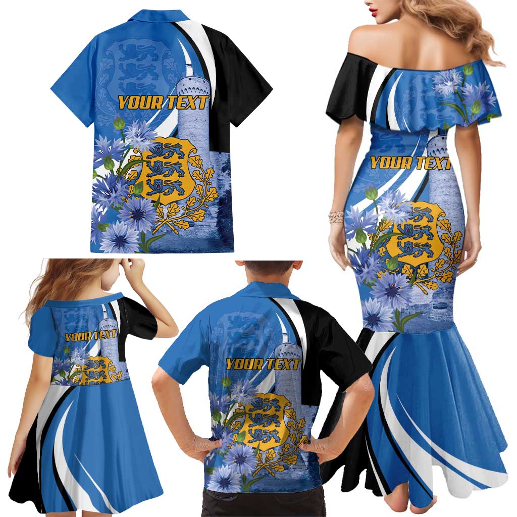 Estonia Independence Day Personalized Family Matching Mermaid Dress and Hawaiian Shirt Pikk Hermann Tower Estonian Pride