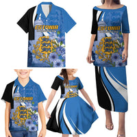 Estonia Independence Day Personalized Family Matching Puletasi and Hawaiian Shirt Pikk Hermann Tower Estonian Pride