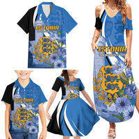 Estonia Independence Day Personalized Family Matching Summer Maxi Dress and Hawaiian Shirt Pikk Hermann Tower Estonian Pride