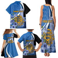 Estonia Independence Day Personalized Family Matching Tank Maxi Dress and Hawaiian Shirt Pikk Hermann Tower Estonian Pride
