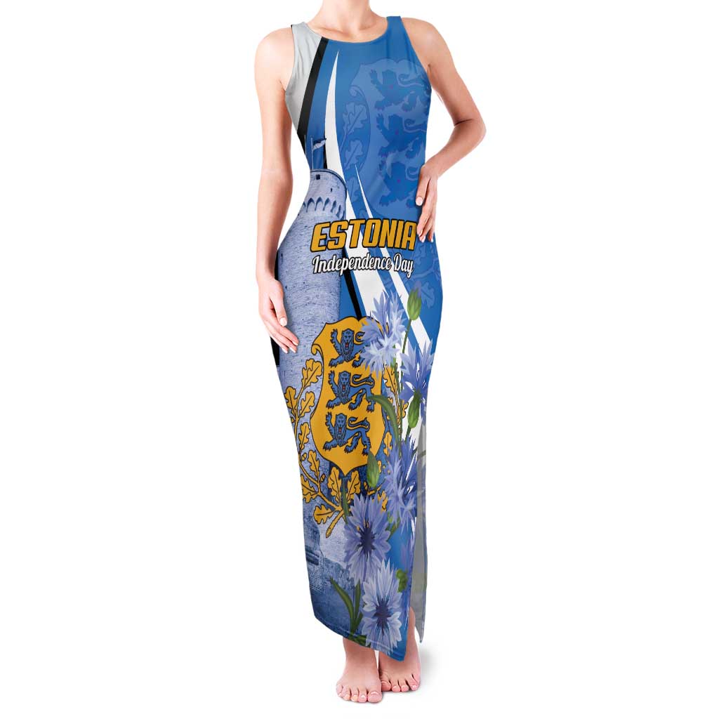Estonia Independence Day Personalized Family Matching Tank Maxi Dress and Hawaiian Shirt Pikk Hermann Tower Estonian Pride