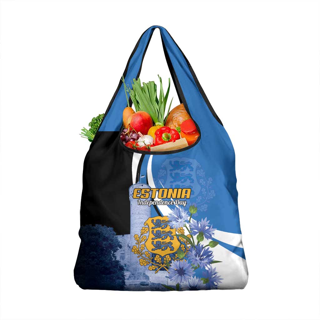 Estonia Independence Day Grocery Bag Pikk Hermann Tower Estonian Pride