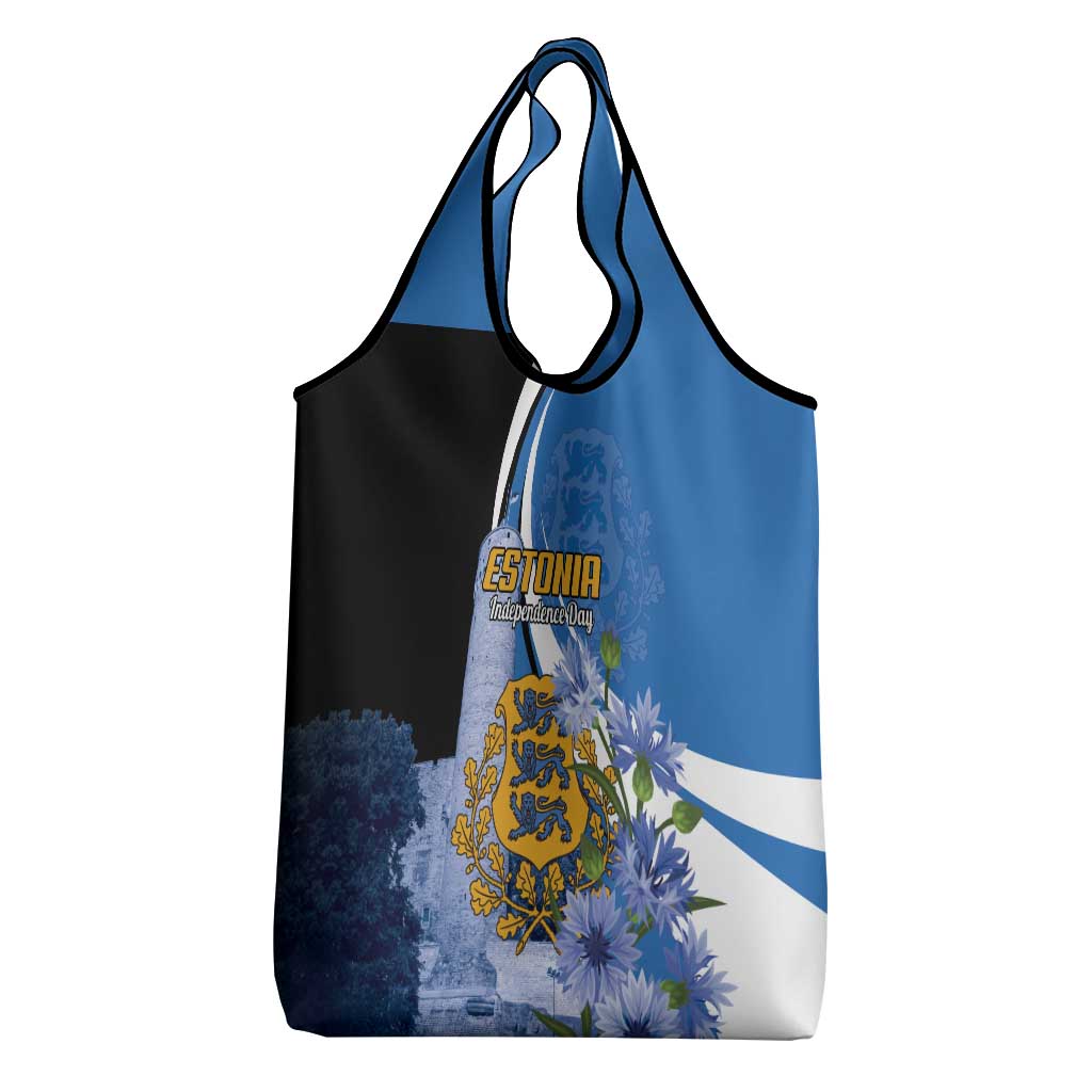 Estonia Independence Day Grocery Bag Pikk Hermann Tower Estonian Pride
