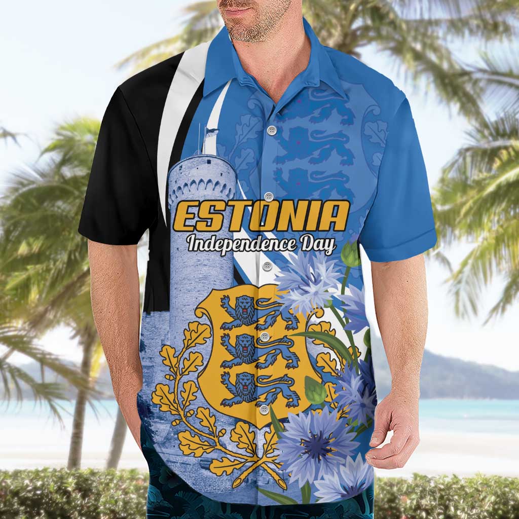 Estonia Independence Day Personalized Hawaiian Shirt Pikk Hermann Tower Estonian Pride