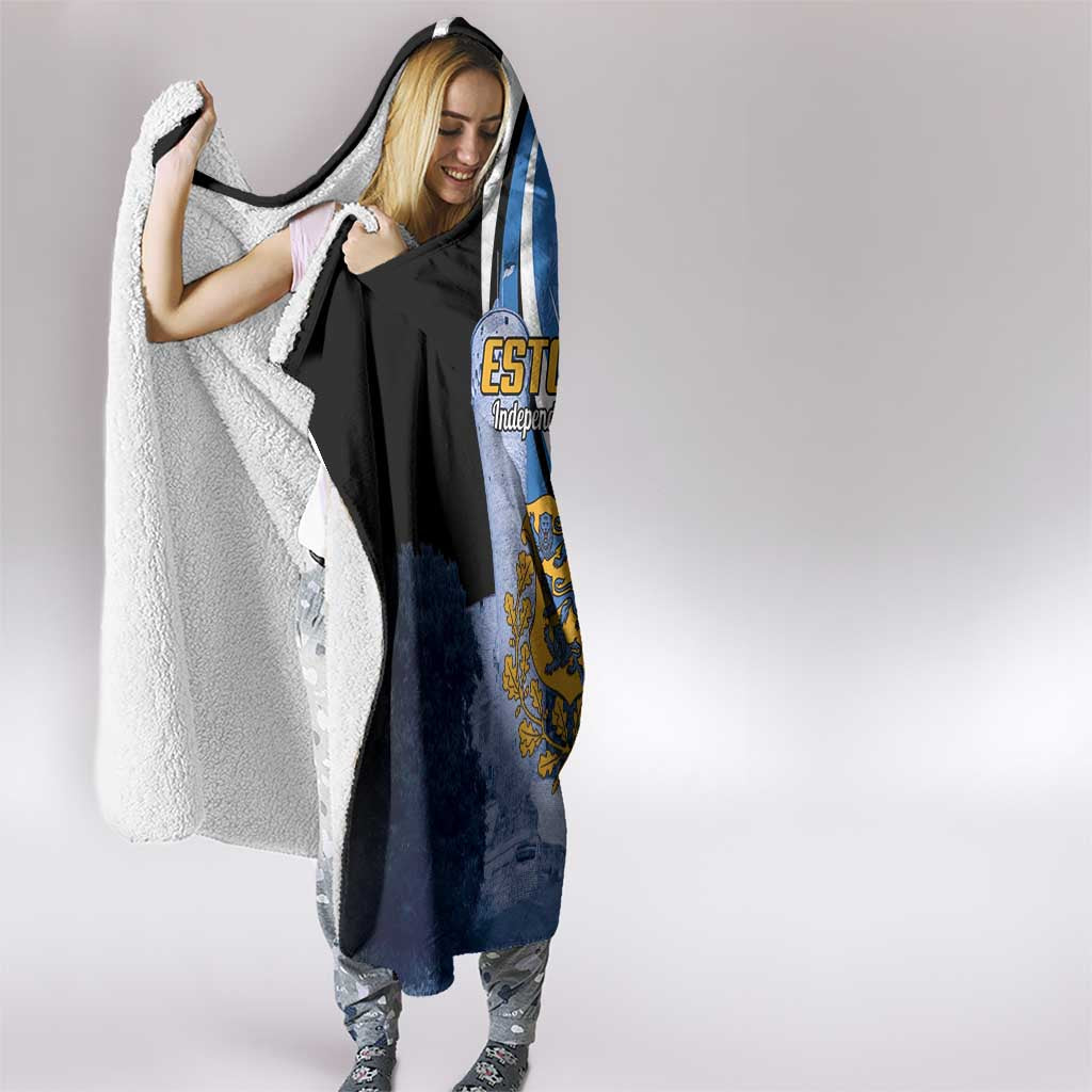 Estonia Independence Day Hooded Blanket Pikk Hermann Tower Estonian Pride