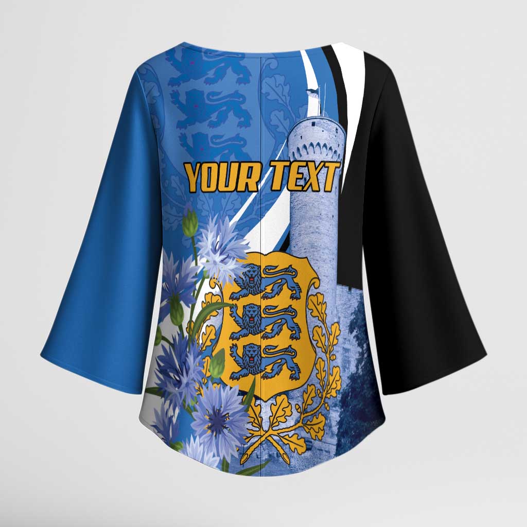 Estonia Independence Day Personalized Kimono Sleeve Blouse Pikk Hermann Tower Estonian Pride