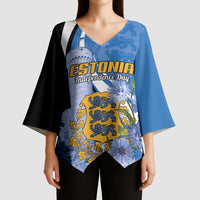 Estonia Independence Day Personalized Kimono Sleeve Blouse Pikk Hermann Tower Estonian Pride