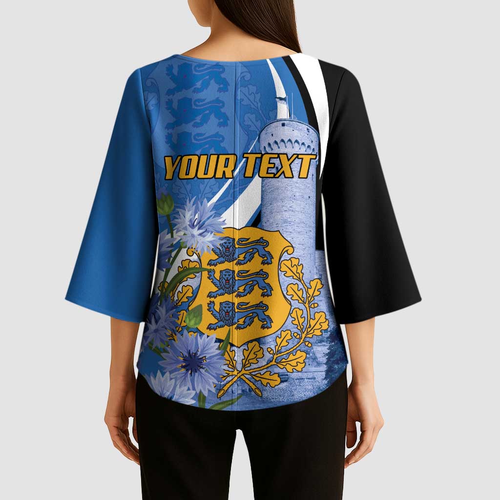 Estonia Independence Day Personalized Kimono Sleeve Blouse Pikk Hermann Tower Estonian Pride