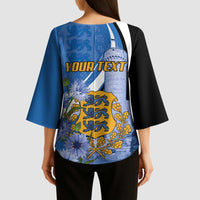 Estonia Independence Day Personalized Kimono Sleeve Blouse Pikk Hermann Tower Estonian Pride
