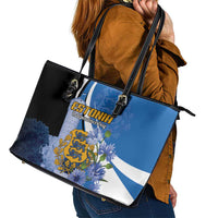 Estonia Independence Day Leather Tote Bag Pikk Hermann Tower Estonian Pride