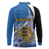 Estonia Independence Day Personalized Long Sleeve Polo Shirt Pikk Hermann Tower Estonian Pride