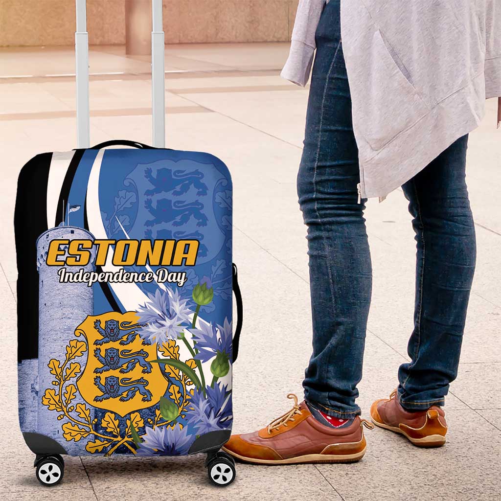 Estonia Independence Day Luggage Cover Pikk Hermann Tower Estonian Pride