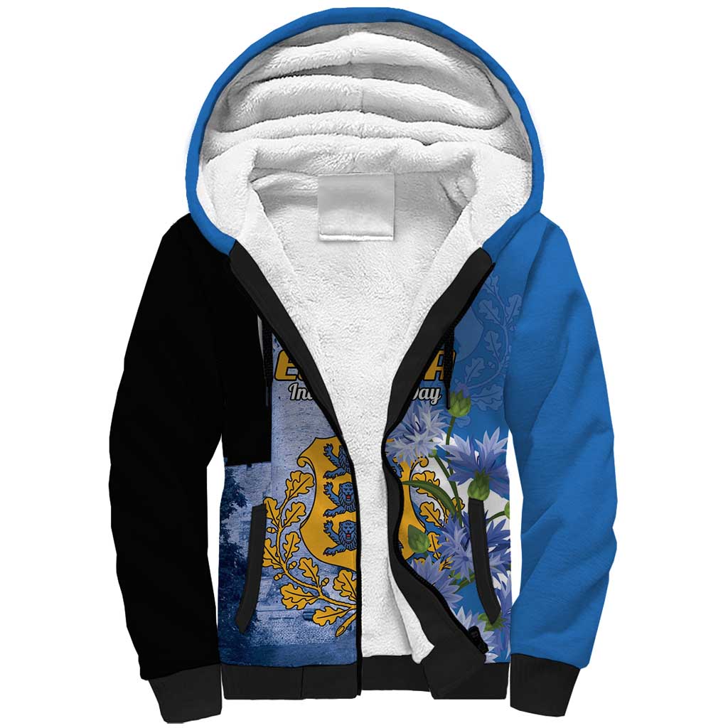 Estonia Independence Day Personalized Sherpa Hoodie Pikk Hermann Tower Estonian Pride