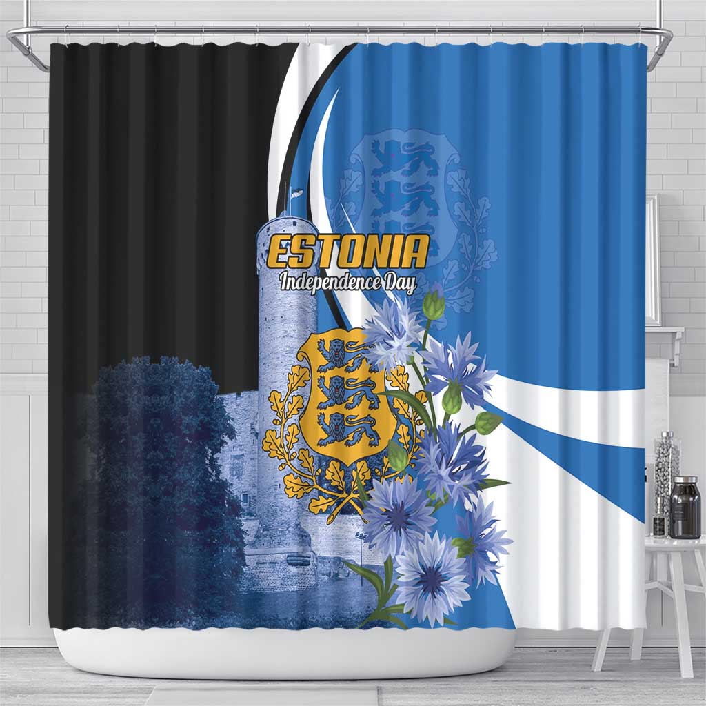 Estonia Independence Day Shower Curtain Pikk Hermann Tower Estonian Pride