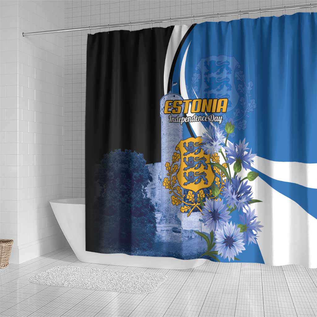Estonia Independence Day Shower Curtain Pikk Hermann Tower Estonian Pride