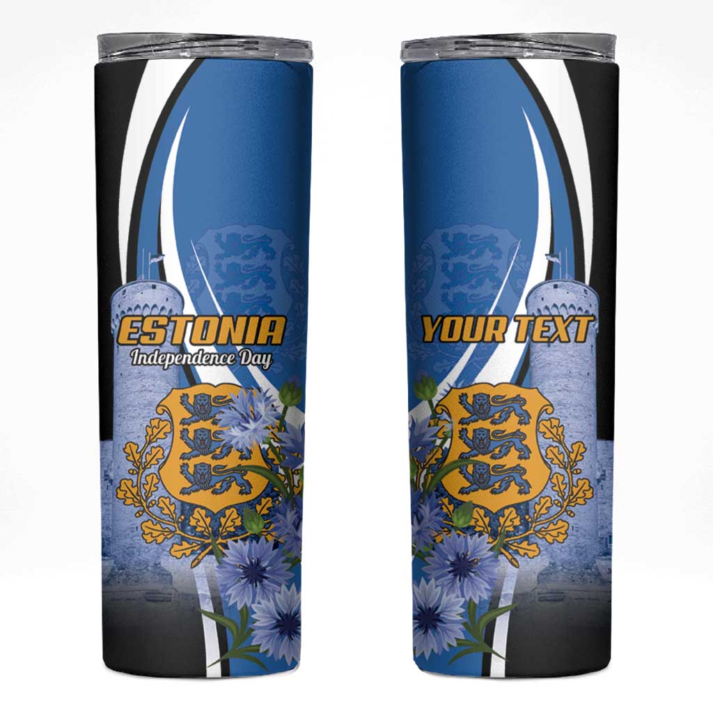 Estonia Independence Day Personalized Skinny Tumbler Pikk Hermann Tower Estonian Pride