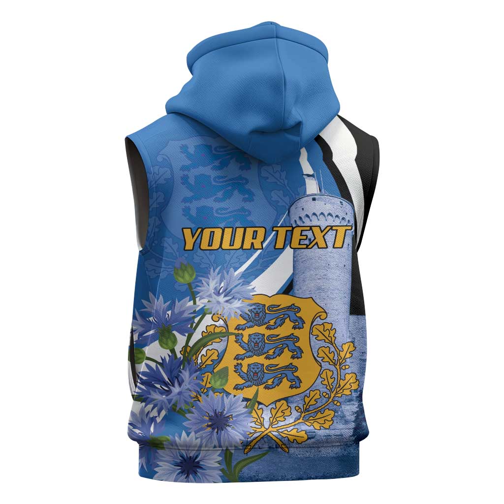 Estonia Independence Day Personalized Sleeveless Zip Hoodie Pikk Hermann Tower Estonian Pride