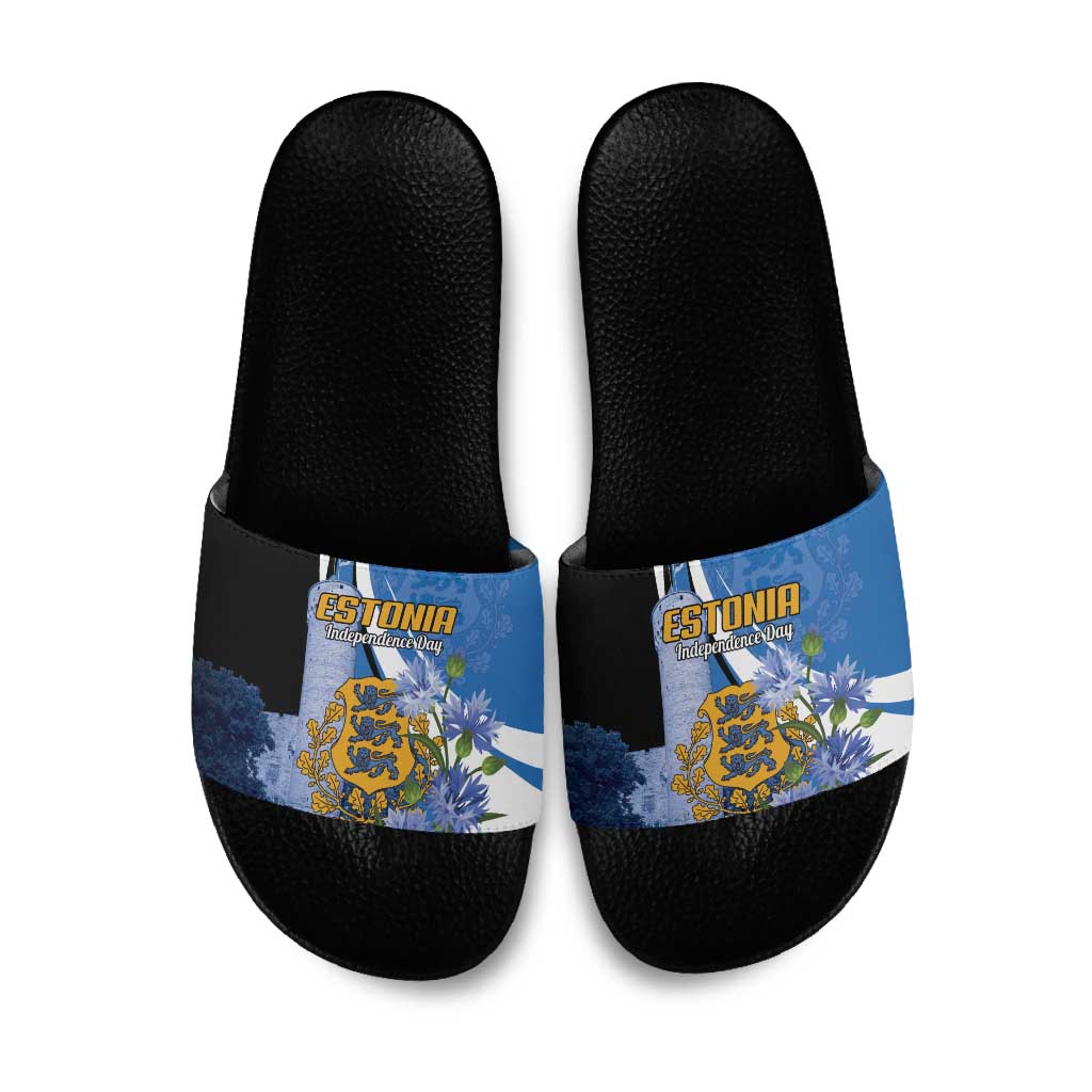 Estonia Independence Day Slide Sandals Pikk Hermann Tower Estonian Pride