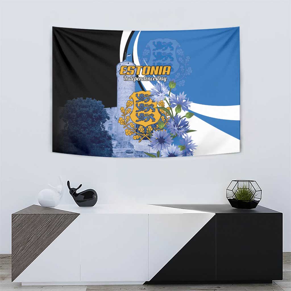 Estonia Independence Day Tapestry Pikk Hermann Tower Estonian Pride