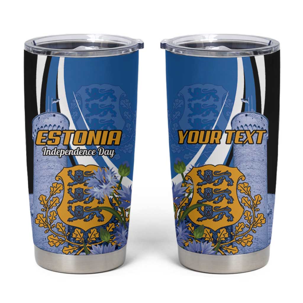 Estonia Independence Day Personalized Tumbler Cup Pikk Hermann Tower Estonian Pride