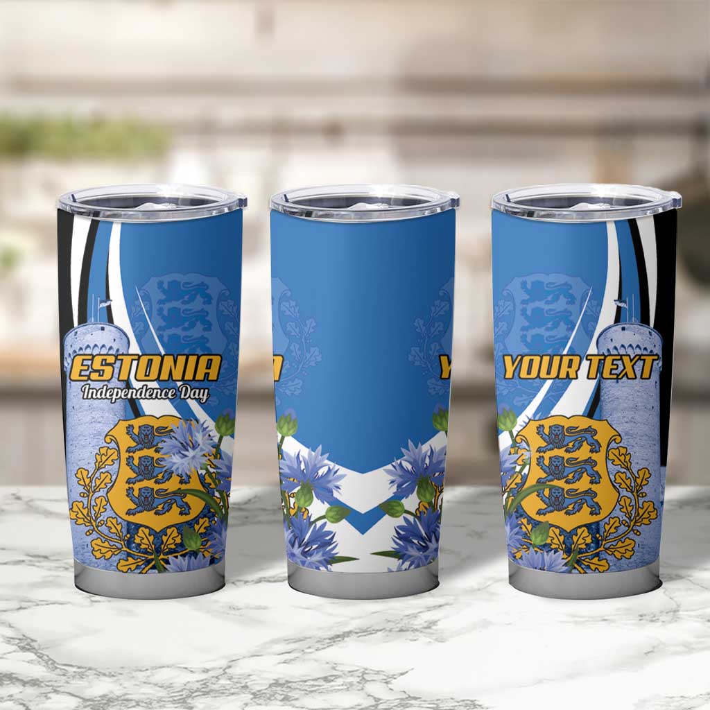 Estonia Independence Day Personalized Tumbler Cup Pikk Hermann Tower Estonian Pride