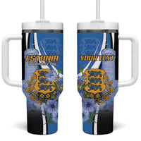 Estonia Independence Day Personalized Tumbler With Handle Pikk Hermann Tower Estonian Pride