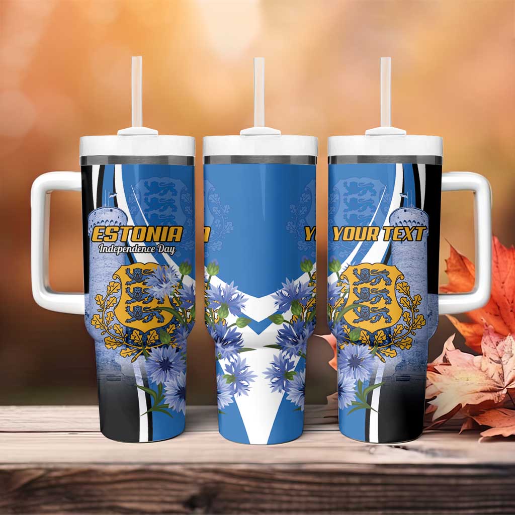 Estonia Independence Day Personalized Tumbler With Handle Pikk Hermann Tower Estonian Pride