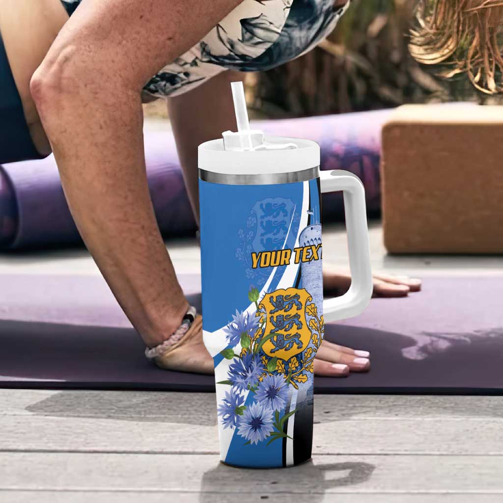 Estonia Independence Day Personalized Tumbler With Handle Pikk Hermann Tower Estonian Pride