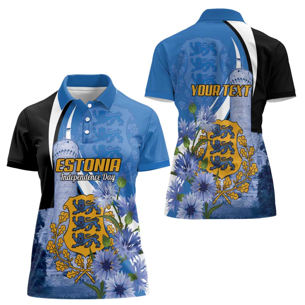 Estonia Independence Day Personalized Women Polo Shirt Pikk Hermann Tower Estonian Pride