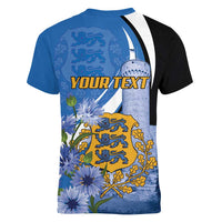 Estonia Independence Day Personalized Women V-Neck T-Shirt Pikk Hermann Tower Estonian Pride