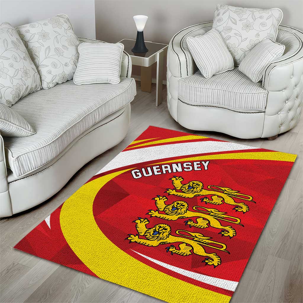 Guernsey Coat Of Arms Area Rug Sporty Style