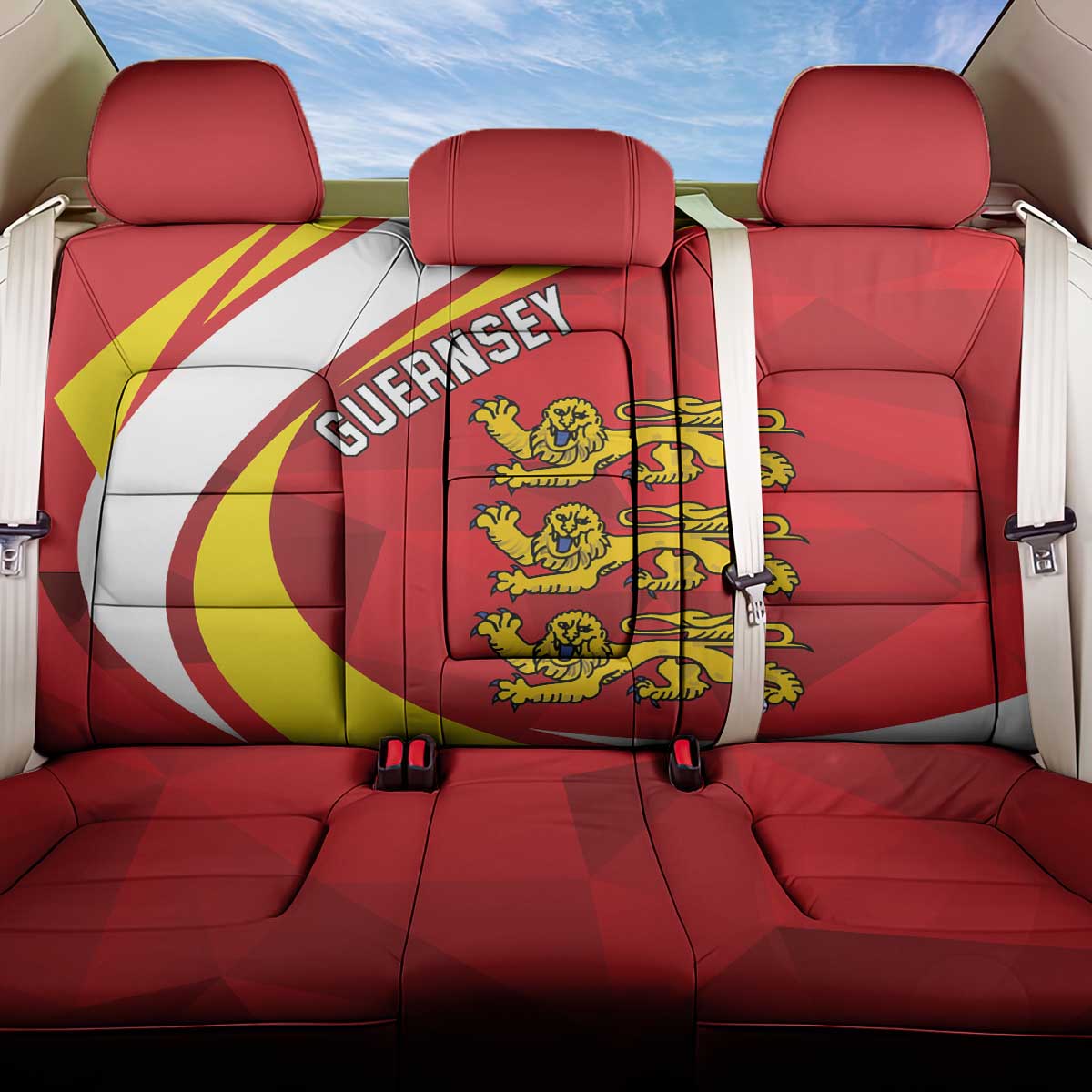 Guernsey Coat Of Arms Back Car Seat Cover Sporty Style