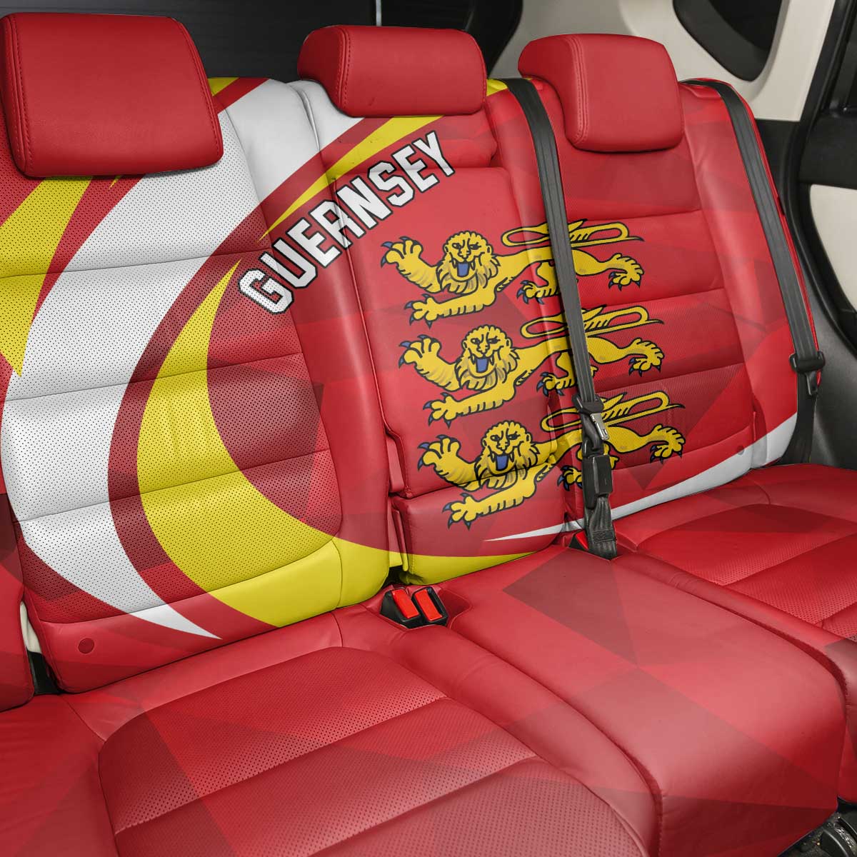 Guernsey Coat Of Arms Back Car Seat Cover Sporty Style