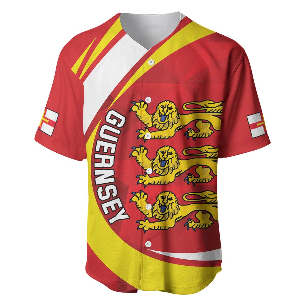 Guernsey Coat Of Arms Baseball Jersey Sporty Style