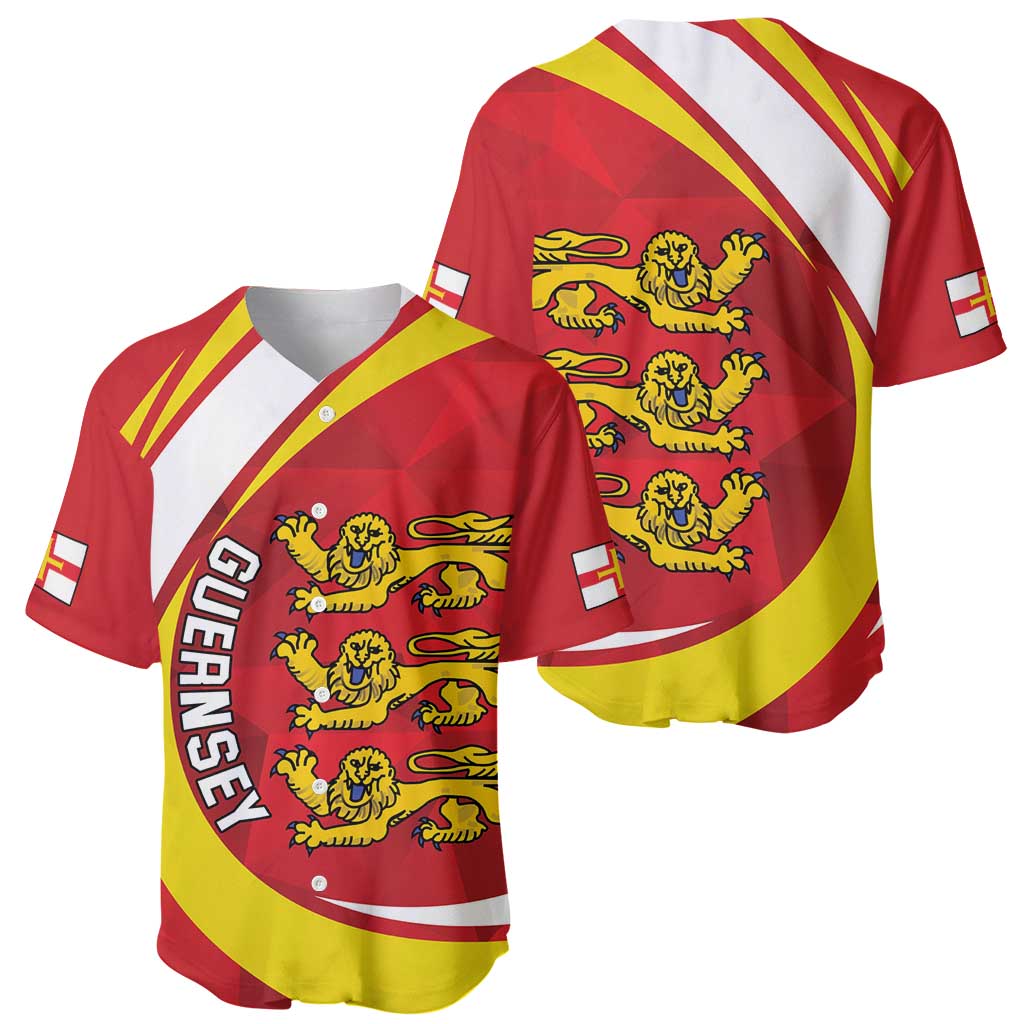Guernsey Coat Of Arms Baseball Jersey Sporty Style