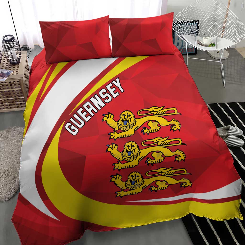 Guernsey Coat Of Arms Bedding Set Sporty Style