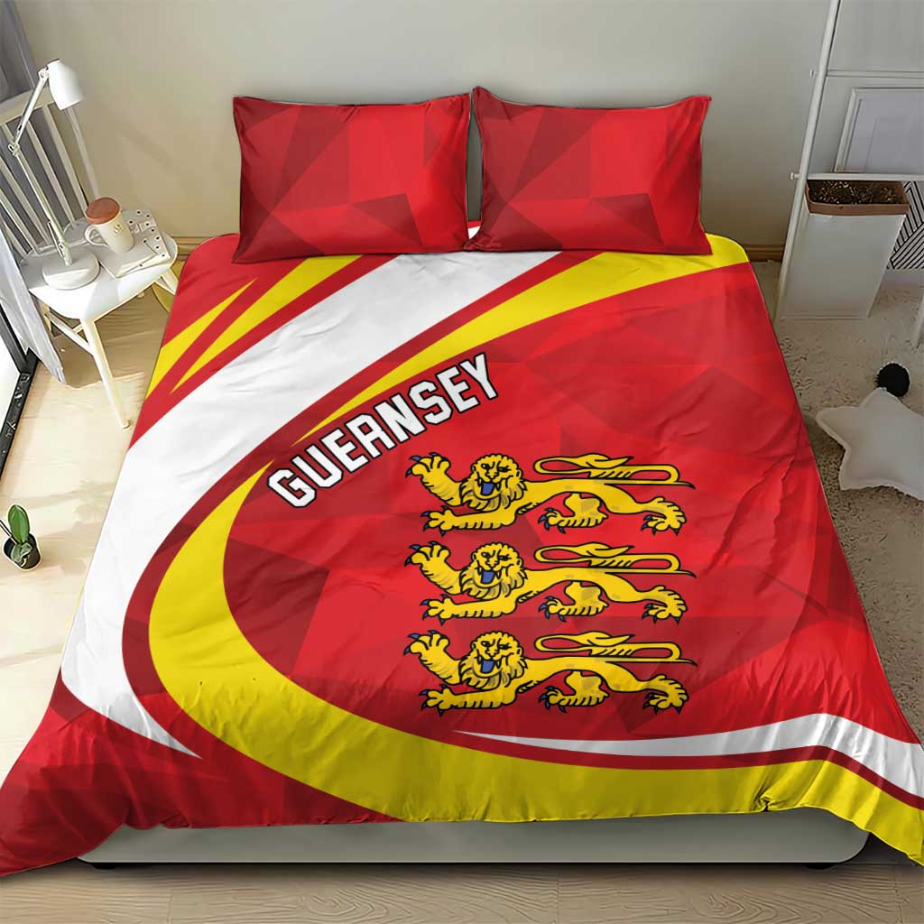 Guernsey Coat Of Arms Bedding Set Sporty Style
