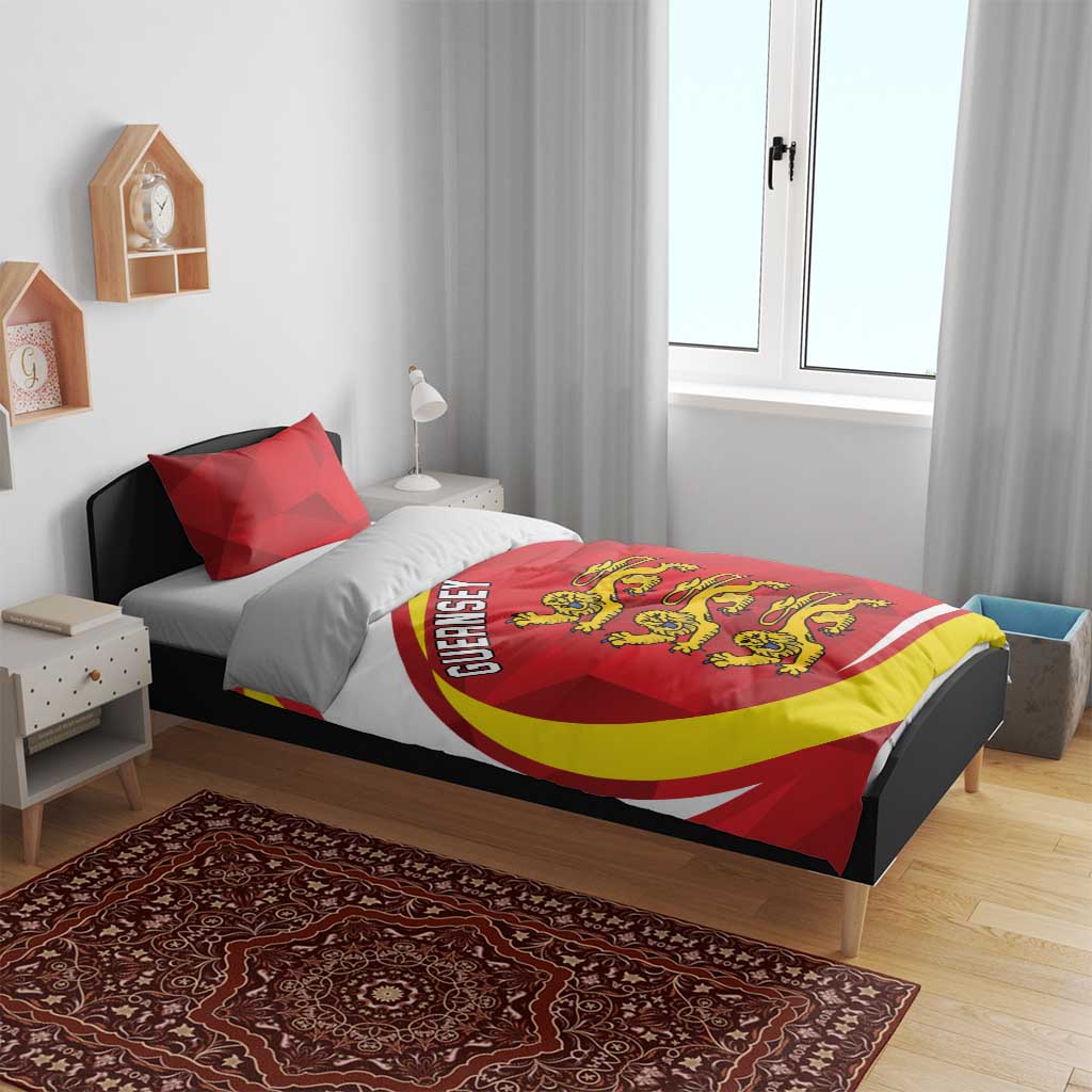 Guernsey Coat Of Arms Bedding Set Sporty Style